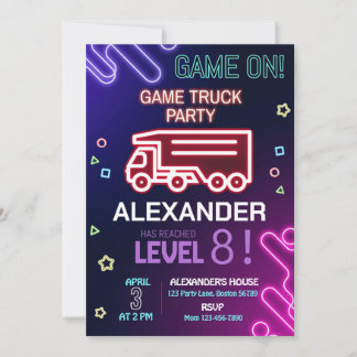 Jeu Camion Anniversaire Invitation Jeu Invitation