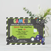 Jeu Camion Vidéo Jeu Anniversaire Invitation (Debout devant)