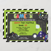 Jeu Camion Vidéo Jeu Anniversaire Invitation (Devant / Derrière)