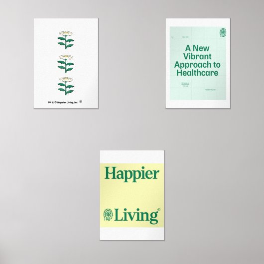 Jeu d'affiches du logo Happier Living (Recto)
