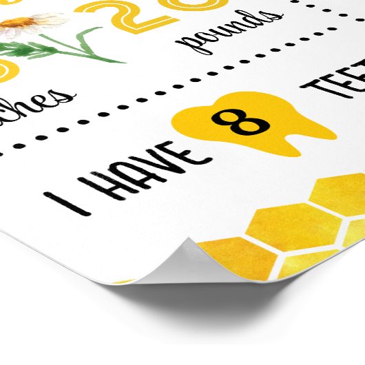 Jeu d'anniversaire d'abeille - tableau de bord 106 (Coin)