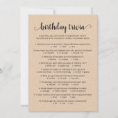 Jeu d'anniversaire Trivia avec réponses Carte d'an (Devant)