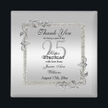 Jeu d'argent et Parties scintillant fête du 25e an<br><div class="desc">Glamour et élégant chic 25th Silver Birthday Celebration party privilégiez l'aimant avec élégants bijoux en pierres gemmes d'argent décorations d'angle et cadre de parties scintillant coloré assorti. Un design romantique pour votre célébration. Tout le texte, la police et la couleur de police sont entièrement personnalisables pour répondre à vos besoins....</div>