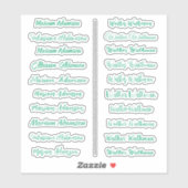 (Jeu de 20) Stickers de nom simple et transparent (Feuille)