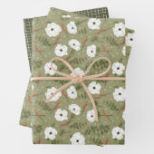 Jeu de 3 feuilles de papier d'enveloppement floral (En situation)