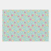 Jeu de 3 feuilles d'enveloppement cadeau - Joyeuse (Devant)