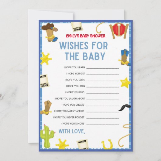 Jeu de Baby shower Cowboy - 5x7 taille Invitation (Devant)