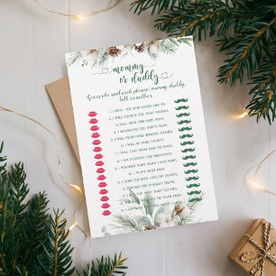Jeu de baby shower de Maman ou Papa à feuilles per