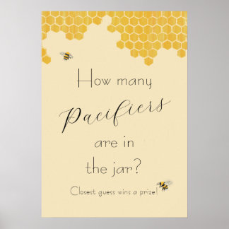 Jeu de Baby Shower "Maman de Bébé Abeille" Affiche