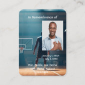 Jeu de basket-ball de carte de poche Memorial (Devant)