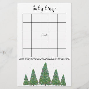 Jeu de bingo bébé hiver à feuilles persistantes