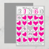 Jeu de bingo de mariage personnalisable carte rose (Devant / Derrière)