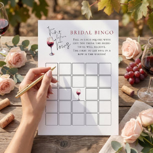 Jeu de bingo Vino Before Vows carte de douche de m