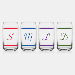 Jeu de Boissons Monogrammé Coloré En Verre