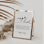 Jeu de calligraphie élégant minimaliste de la chas<br><div class="desc">Poster du jeu de chasse à la bague de douche nuptiale.</div>