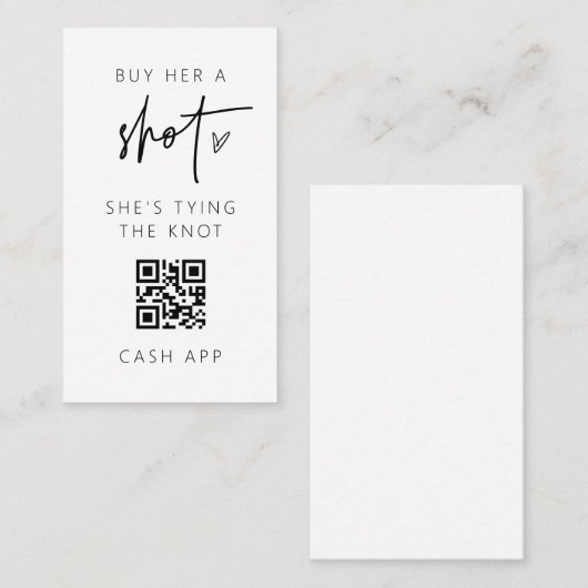 Jeu de carte d'analyse de boisson QR Code Bachelor (Devant / Derrière)