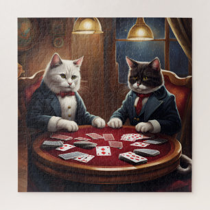 jeu de carte de chat IA art puzzle
