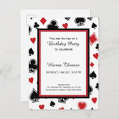 Jeu de carte de poker Casino Thème Anniversaire (Devant / Derrière)