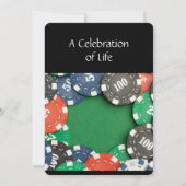Jeu de carte de poker Invitation Memorial Service (Dos)