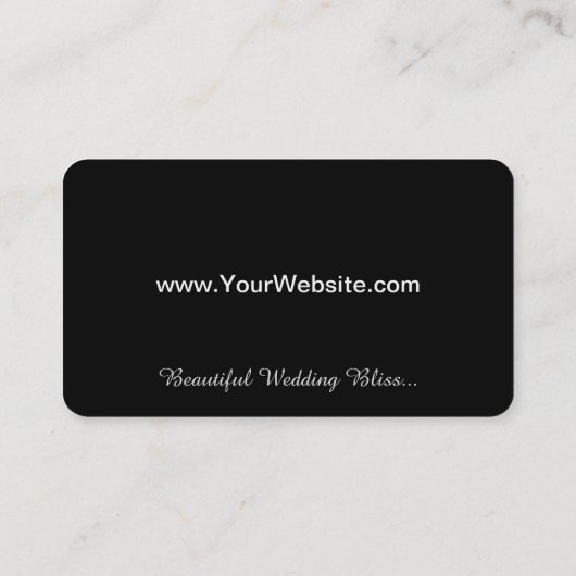 Jeu de Carte de visite Mariage blanc noir Hydrange (Dos)