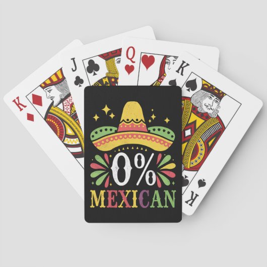 Jeu De Cartes 0% Mexicain Zéro Pour Cent Drôle Cinco De Mayo (dos)