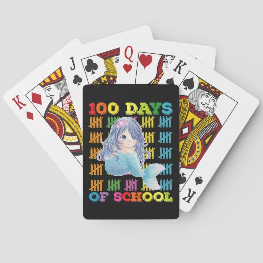 Jeu De Cartes 100 Jours D'Enseignant De Sirène D'École (dos)