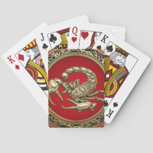 Jeu De Cartes [100] Scorpion d'or sacré sur rouge