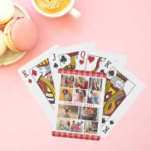 Jeu De Cartes 10 Photo Moderne Tendance Rouge Plaid Nom élégant