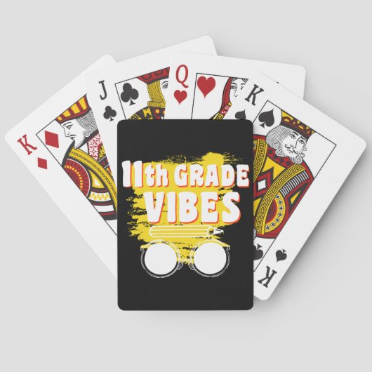 Jeu De Cartes 11e Grade Vibes Shirt back To School First Day (dos)