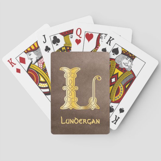 Jeu De Cartes 16e siècle Celtic Knot Capitale décorative L (dos)