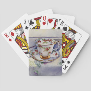 Jeu De Cartes 1799 Teacup on Linen