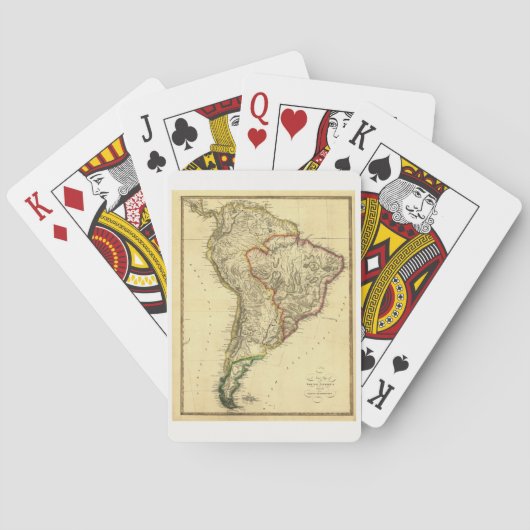 Jeu De Cartes 1817 Old Map of South America (dos)