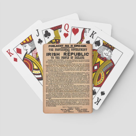 Jeu De Cartes 1916 Proclamation of Ireland Bicycle Playing Cards (dos)