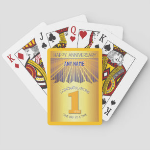 Jeu De Cartes 1 an Golden Ray 12 Étapes NOM PERSONNALISÉ