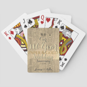 Jeu De Cartes 1er anniversaire Mariage Papier et or 