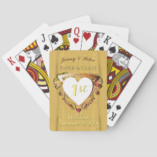 Jeu De Cartes "1ère année Papier & Mariage Or Anniversaire" Jeu