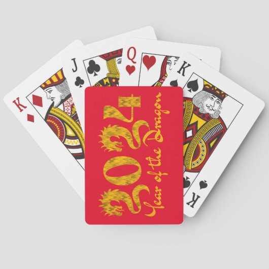 JEU DE CARTES 2024 ANNÉE DU DRAGON D'OR (dos)