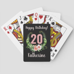 Jeu De Cartes 20e anniversaire floral noir