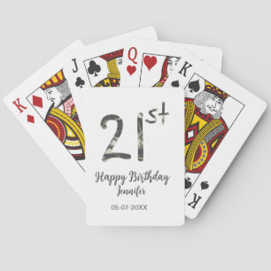 Jeu De Cartes 21e anniversaire ajouter nom date année noire modè