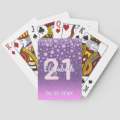 Jeu De Cartes 21e anniversaire diamants parties scintillant rose (dos)