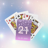Jeu De Cartes 21e anniversaire diamants parties scintillant rose