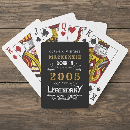Jeu De Cartes 21st Birthday Born 2005 Legend Black Gold