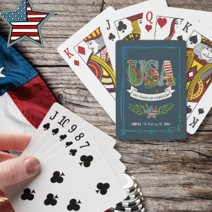 Jeu De Cartes 250 ans de liberté Élégant bleu de minuit