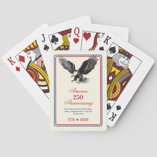 Jeu De Cartes 250e anniversaire USA Pygargue à tête blanche (dos)