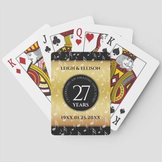 Jeu De Cartes 27e anniversaire du Mariage de musique (dos)