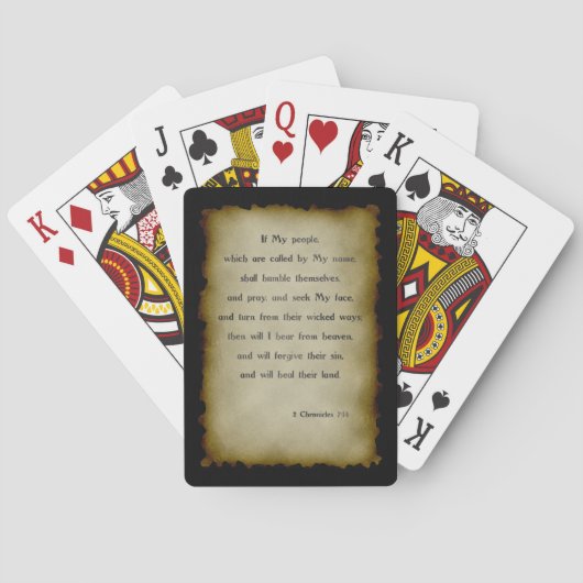 Jeu De Cartes 2 Chroniques 7:14 Jouer aux cartes (dos)