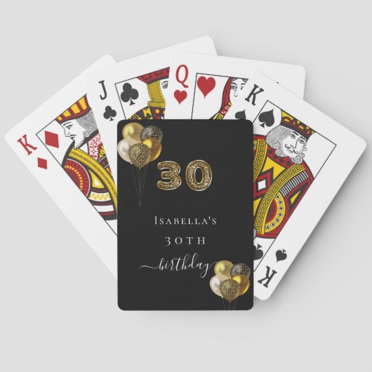 Jeu De Cartes 30e anniversaire animal léopard d'or noir (dos)