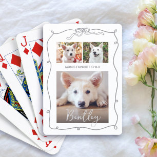 Jeu De Cartes 3 Photo Chien Gris Gribouillis Blanc Enfant Préfér