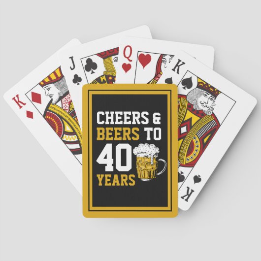 Jeu De Cartes 40e anniversaire Cheers & Bières à 40 ans (dos)