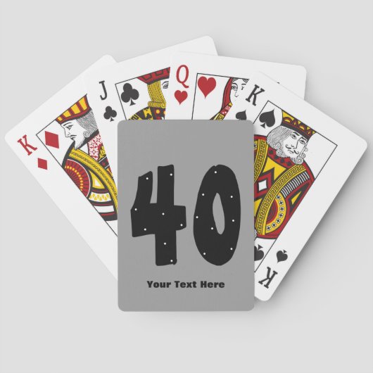 Jeu De Cartes 40e anniversaire (personnalisable) (dos)